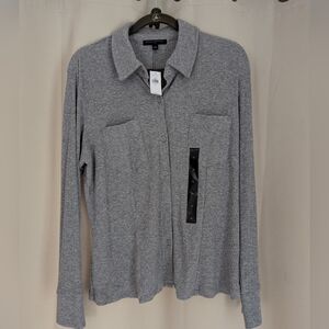 Banana Republic women's XL NWT Heather Gray Button Down Shirt